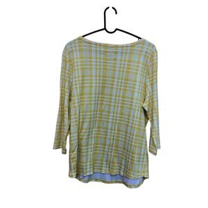 Charter Club XXL Yellow and White 3/4 Sleeve